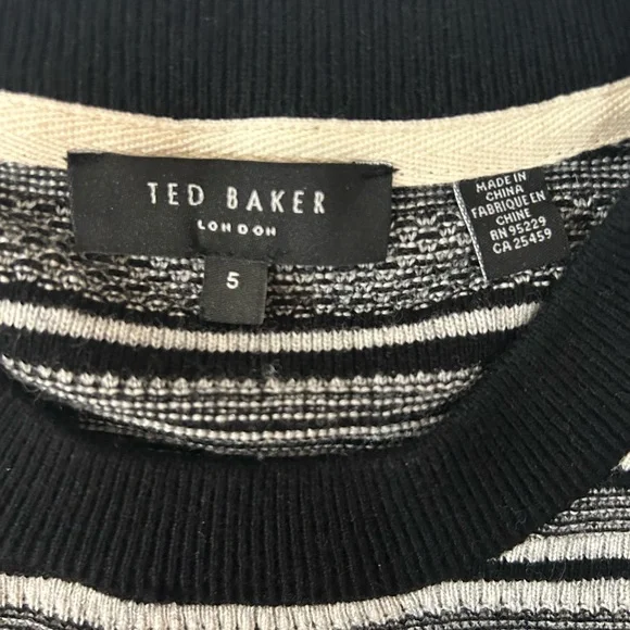 Ted Baker cashmere wool blend striped crew neck sweater - Picture 3 of 13